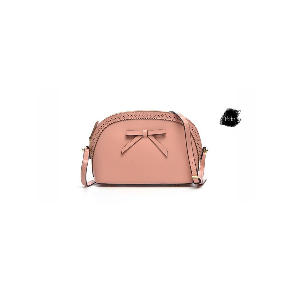 Genuine Leather Shoulder Bag Pink 75685
