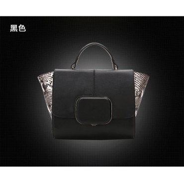Genuine Leather Tote Bag Black 75667