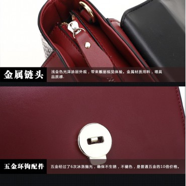 Genuine Leather Tote Bag Dark Red 75671