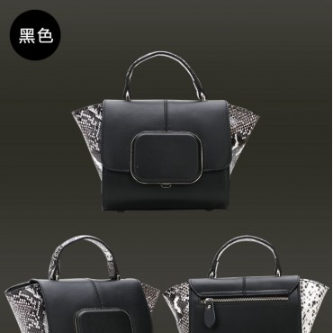Genuine Leather Tote Bag Black 75671