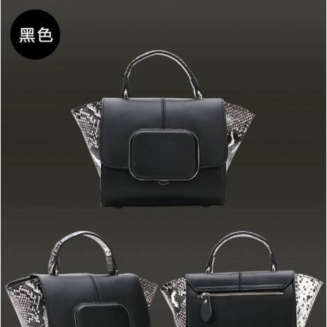 Genuine Leather Tote Bag Black 75671