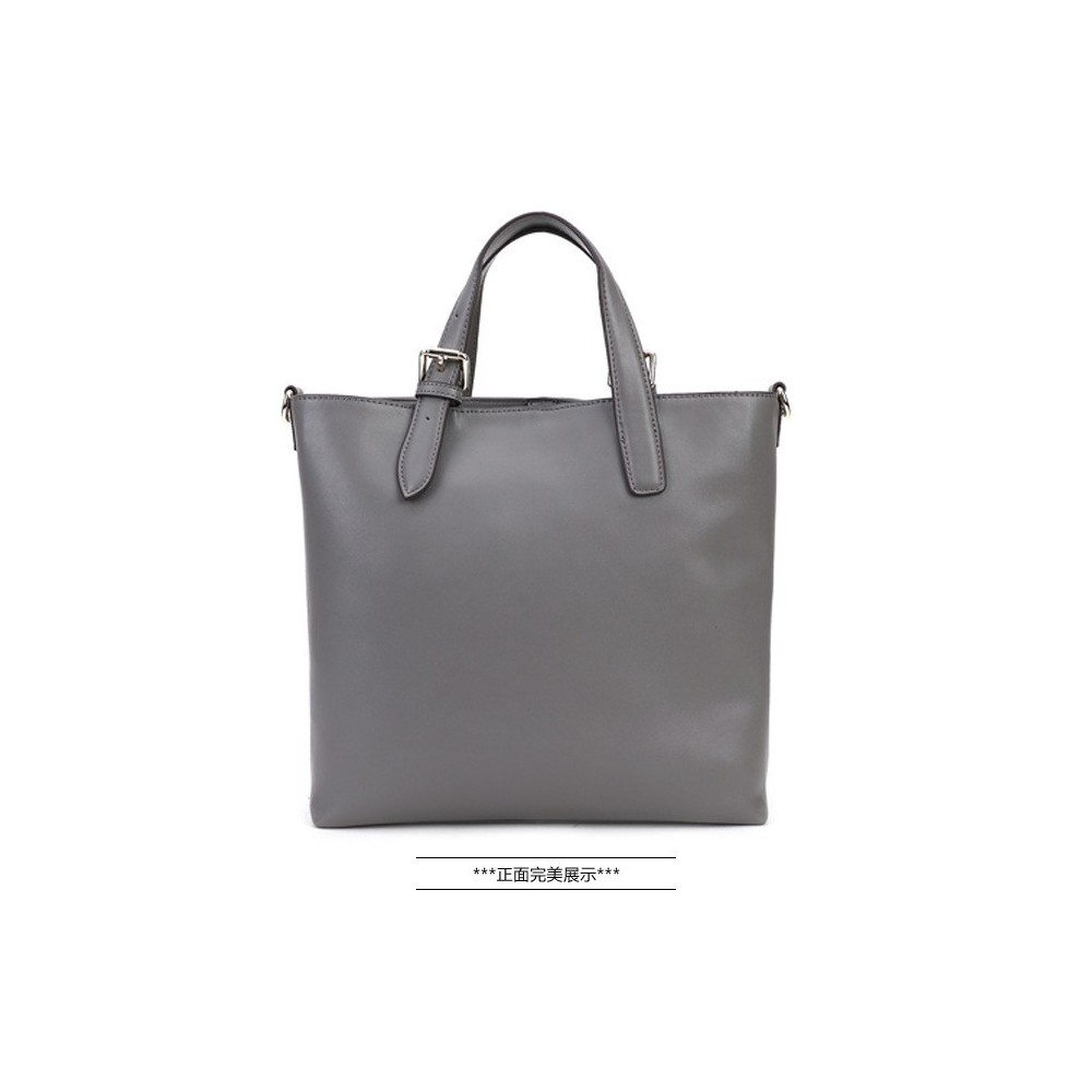 Sac à main cabas en cuir Gris 75672