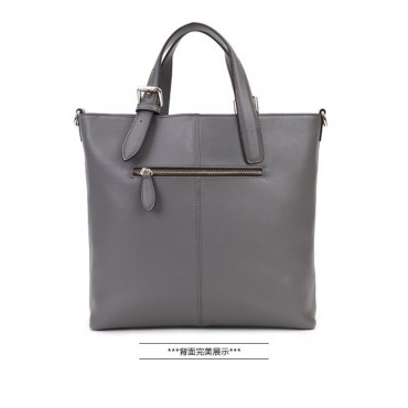 Genuine Leather Tote Bag Grey 75672