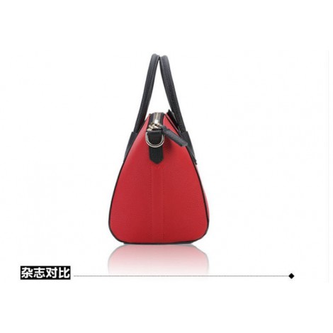 Genuine Leather Tote Bag Red 75673