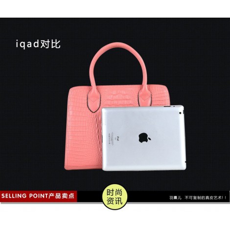 Genuine Leather Tote Bag Pink 75675