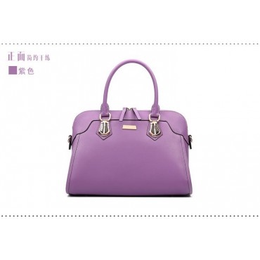 Genuine Leather Tote Bag Purple 75676