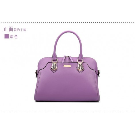 Genuine Leather Tote Bag Purple 75676